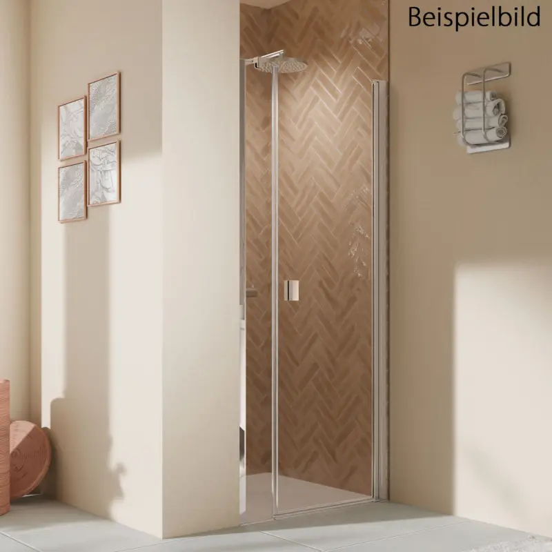 Begrenztes Angebot Breuer Elana 2.0 eckig Drehtür mit Nebenteil für Nische Türanschlag rechts Intima 90 cm - Weiß matt