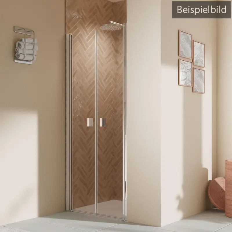 Breuer Elana 2.0 eckig Pendeltür für Nische oder Badewannenseitenwand (auf Wanne) Mastercarre 80 cm - Alu Chromeffekt Ausverkauf