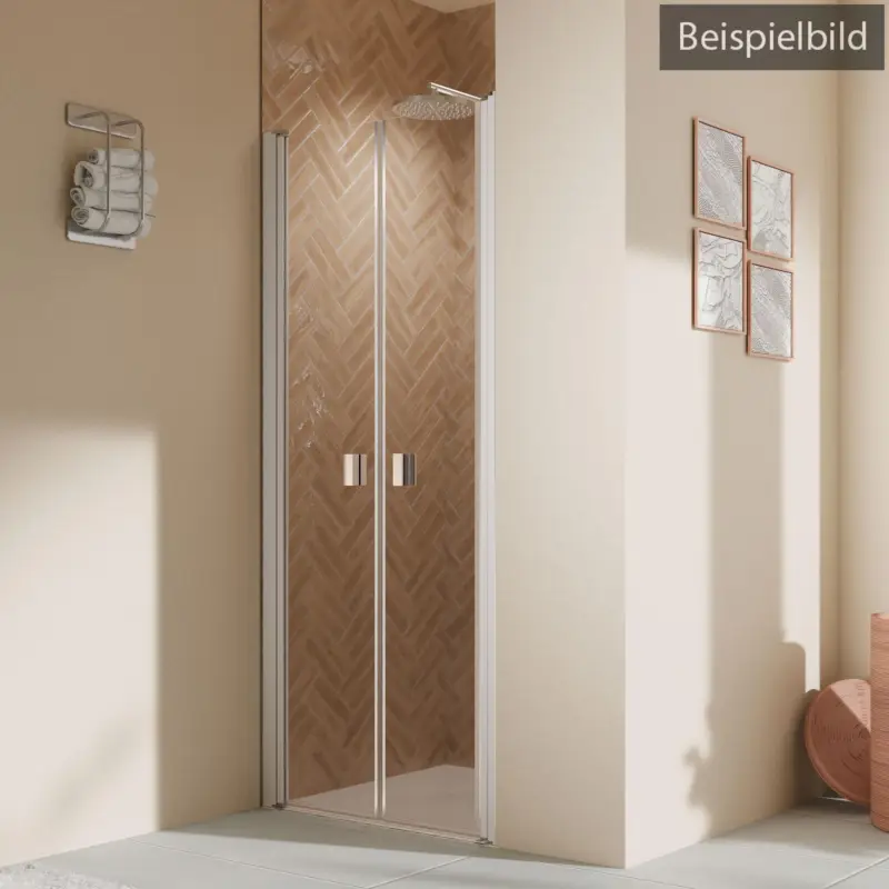 Neu Im Sortiment Breuer Elana 2.0 eckig Pendeltür für Nische oder Badewannenseitenwand (auf Wanne) Grau getönt 80 cm - Weiß matt