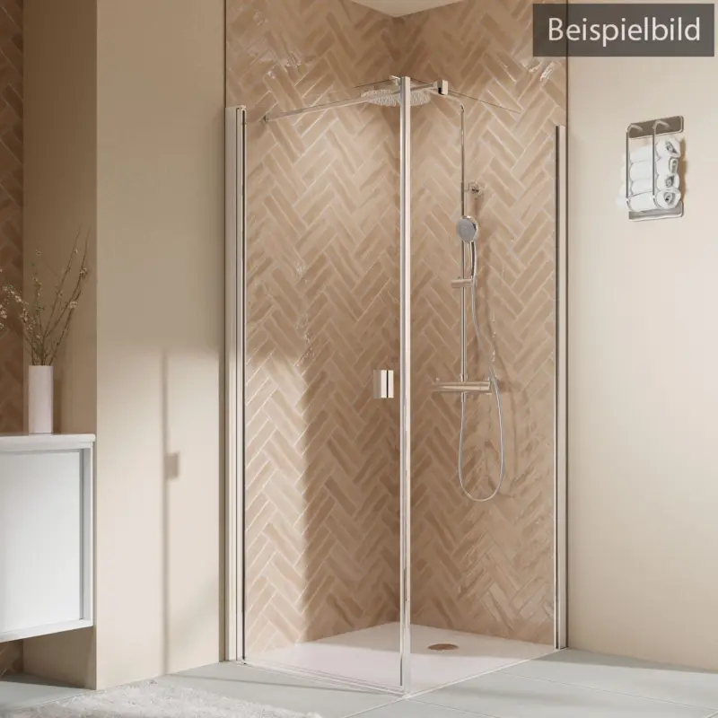 Angebot Breuer Elana 2.0 eckig Drehtür für Seitenwand oder Badewannen-SW (neben Wanne) Türanschlag links Bronce getönt 80 cm - Alu Silber matt