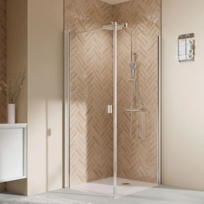 Breuer Elana 2.0 eckig Drehtür für Seitenwand oder Badewannen-SW (neben Wanne) Türanschlag links Klarglas hell 80 cm - Alu Chromeffekt Meistverkauft
