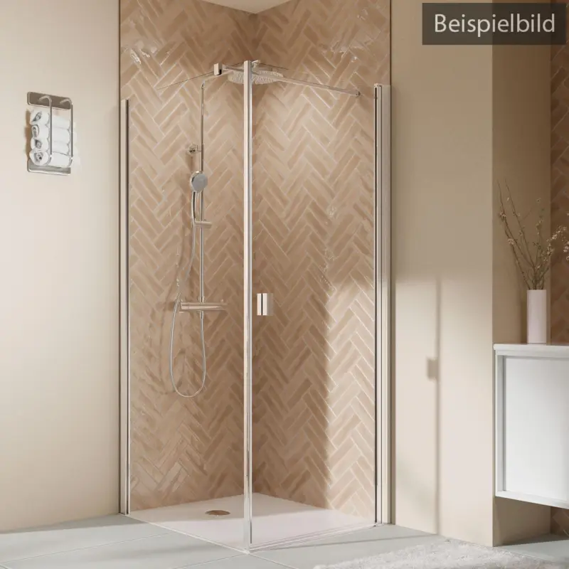 Breuer Elana 2.0 eckig Drehtür für Seitenwand oder Badewannen-SW (neben Wanne) Türanschlag rechts Grau getönt 80 cm - Alu Chromeffekt Echt