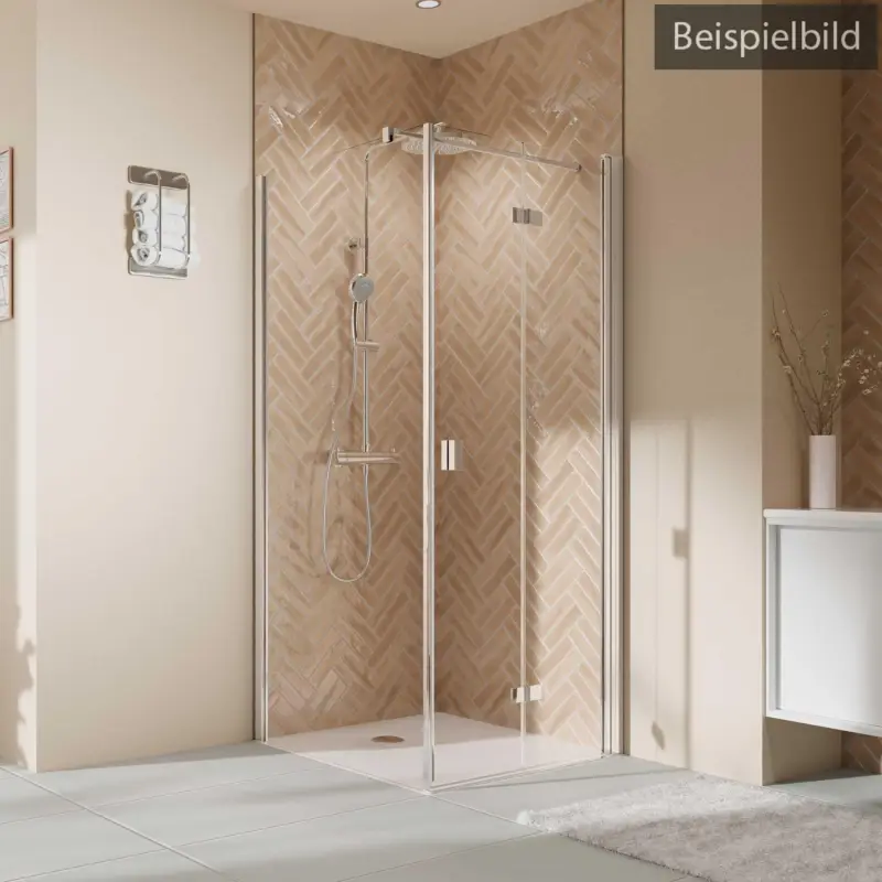 Jetzt Kaufen Breuer Elana 2.0 eckig Black Edition Seitenwand für Drehtür oder Drehfalttür Wandanschlag links Bronce getönt 120 cm - Schwarz matt