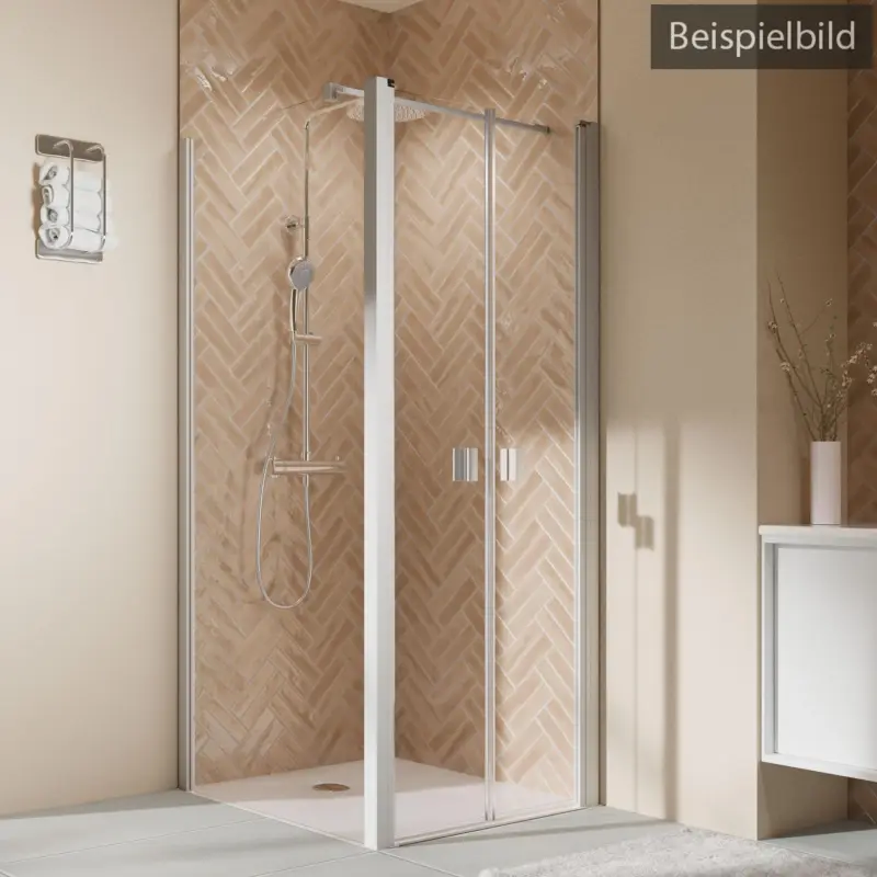 Echt Breuer Elana 2.0 eckig Seitenwand für Pendeltür Wandanschlag links Terrazzo 75 cm - Weiß matt