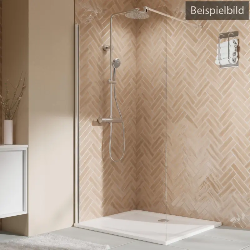Letzte Chance Breuer Elana 2.0 eckig Walk-In Duschwand alleinstehend Bronce getönt 90 cm - Alu Silber matt