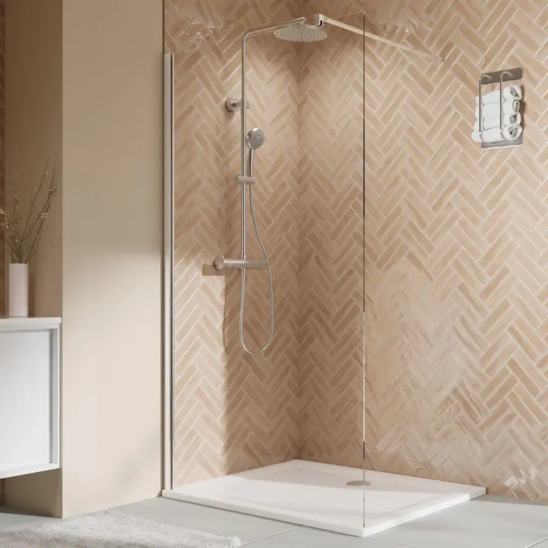 Billig Breuer Elana 2.0 eckig Walk-In Duschwand alleinstehend Klarglas hell 80 cm - Alu Chromeffekt