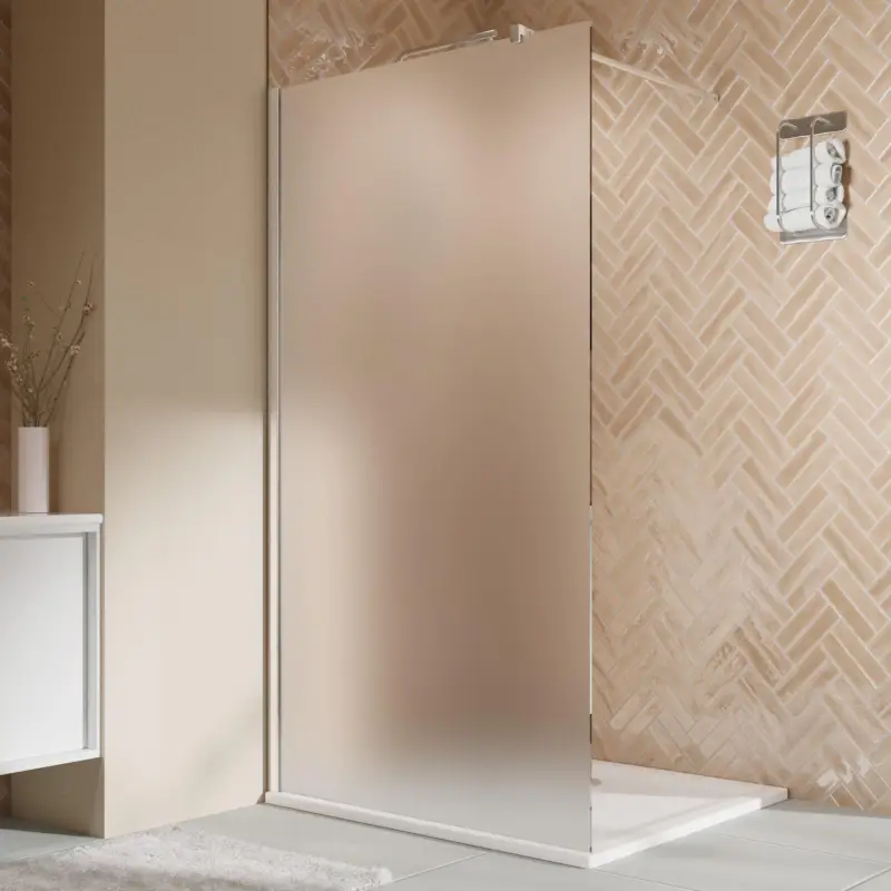 Breuer Elana 2.0 eckig Walk-In Duschwand alleinstehend Satiniert 100 cm - Alu Chromeffekt Nur Heute