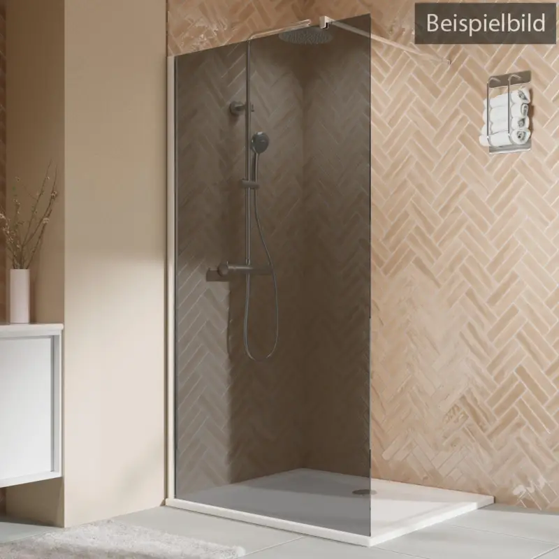 Top-Seller Breuer Elana 2.0 eckig Walk-In Duschwand alleinstehend Grau getönt 100 cm - Weiß matt