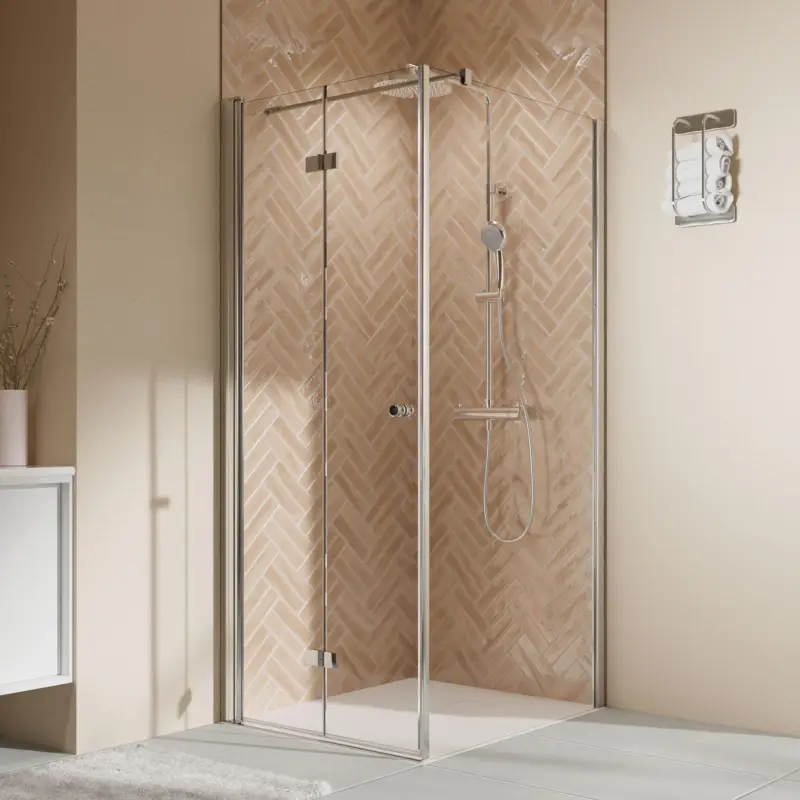 Saisonangebot Breuer Elana 2.0 rund Seitenwand für Drehtür oder Drehfalttür Wandanschlag rechts Klarglas hell 75 cm - Alu Chromeffekt