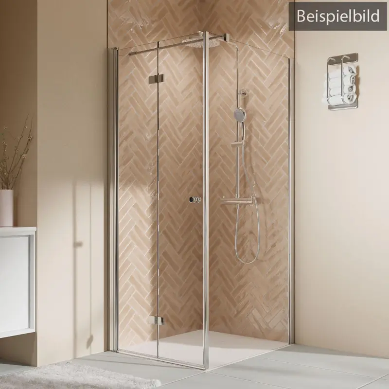 Markenware Breuer Elana 2.0 rund Seitenwand für Drehtür oder Drehfalttür Wandanschlag rechts Bronce getönt 120 cm - Alu Chromeffekt
