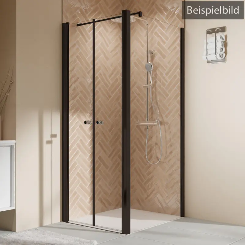 Breuer Elana 2.0 rund Black Edition Seitenwand für Pendeltür Wandanschlag rechts Mastercarre 120 cm - Schwarz matt Schnäppchen