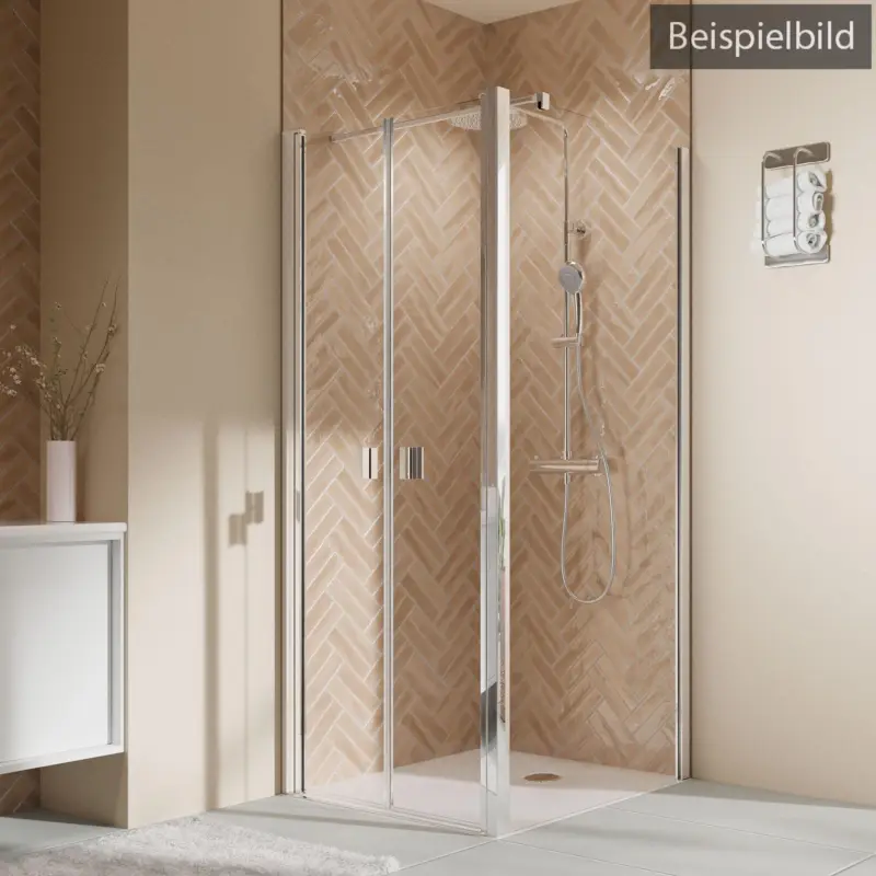 Breuer Elana 2.0 eckig Seitenwand für Pendeltür Wandanschlag rechts Bronce getönt 80 cm - Alu Silber matt Meistverkauft