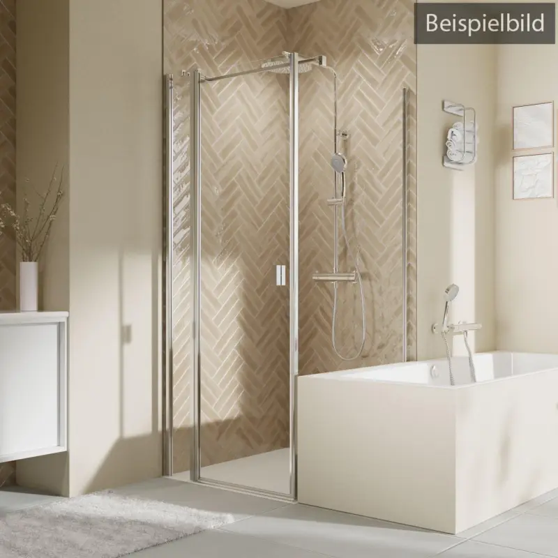 Jetzt Bestellen Breuer Elana 2.0 eckig Badewannenseitenwand für Drehtür oder Drehfalttür (neben Wanne) Wandanschlag rechts Bella C 75 cm - Alu Chromeffekt
