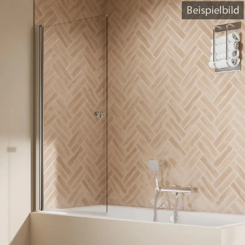 Breuer Elana 2.0 rund Drehtür für Badewanne Terrazzo 75 cm - Weiß matt Rabatt