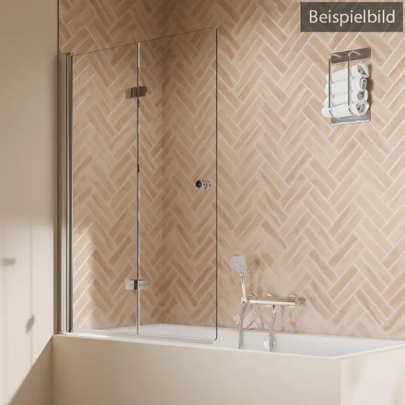 Breuer Elana 2.0 rund Drehfalttür für Badewanne 2-teilig Türanschlag links Intima 120 cm - Alu Silber matt Schnäppchen