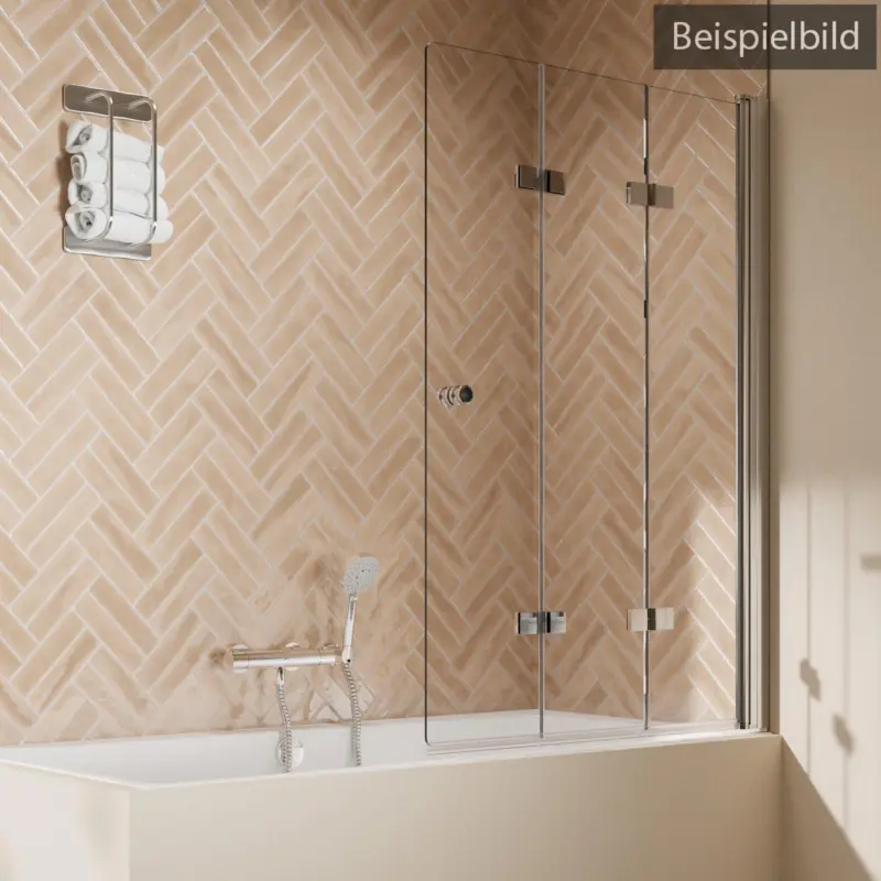 Breuer Elana 2.0 rund Drehfalttür für Badewanne 3-teilig Türanschlag rechts Bella C 120 cm - Alu Chromeffekt Top-Seller