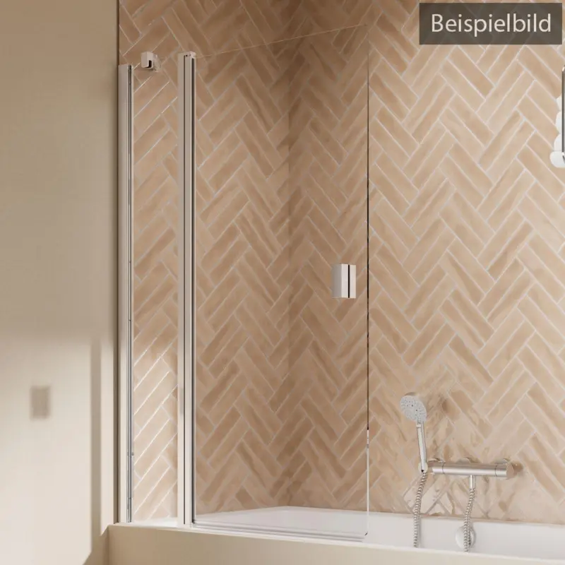 Breuer Elana 2.0 eckig Drehtür mit Festteil für Badewanne Türanschlag links Terrazzo 100 cm - Alu Chromeffekt Sonderangebot