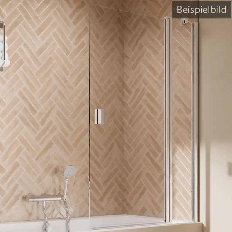 Schneller Versand Breuer Elana 2.0 eckig Drehtür mit Festteil für Badewanne Türanschlag rechts Terrazzo 100 cm - Schwarz matt