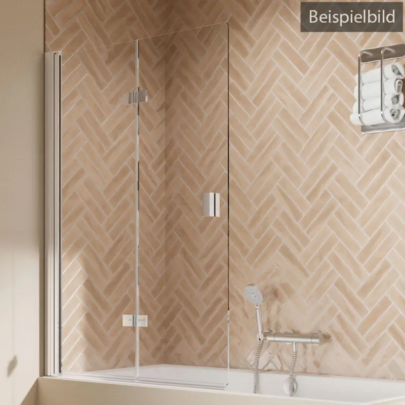 Ausverkauf Breuer Elana 2.0 eckig Drehfalttür für Badewanne 2-teilig Türanschlag links Mastercarre 120 cm - Schwarz matt