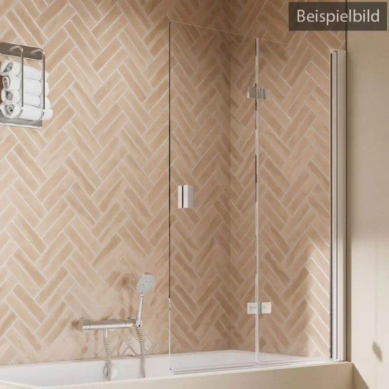 Sofort Bestellen Breuer Elana 2.0 eckig Drehfalttür für Badewanne 2-teilig Türanschlag rechts Bella C 100 cm - Schwarz matt