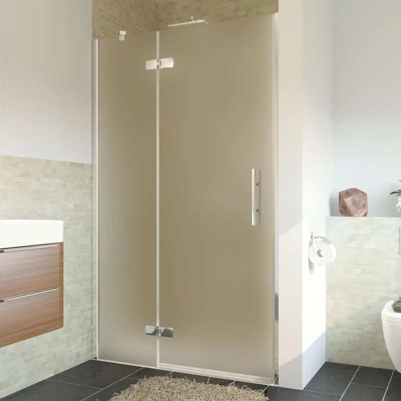 Breuer Avanta Drehtür mit Festteil für Nische Türanschlag links Satiniert 120 cm - Alu Chromeffekt Mega-Angebot
