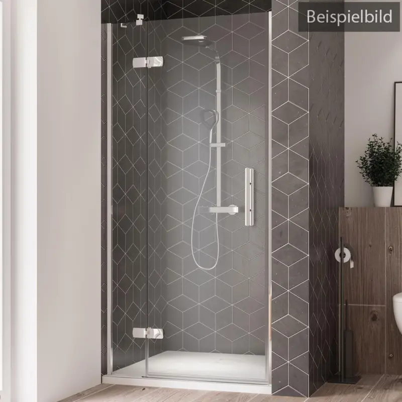 Breuer Avanta Drehtür mit Festteil für Nische Türanschlag links Terrazzo 100 cm - Alu Chromeffekt Knallerangebot