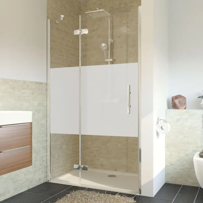 Super-Preis Breuer Avanta Drehtür mit Festteil für Nische Türanschlag links Intima 90 cm - Alu Chromeffekt