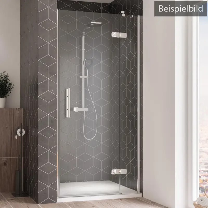 Knallerangebot Breuer Avanta Drehtür mit Festteil für Nische Türanschlag rechts Bella C 100 cm - Alu Chromeffekt