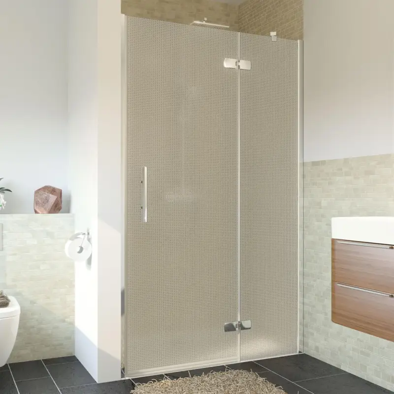 Breuer Avanta Drehtür mit Festteil für Nische Türanschlag rechts Mastercarre 90 cm - Alu Chromeffekt Abverkauf