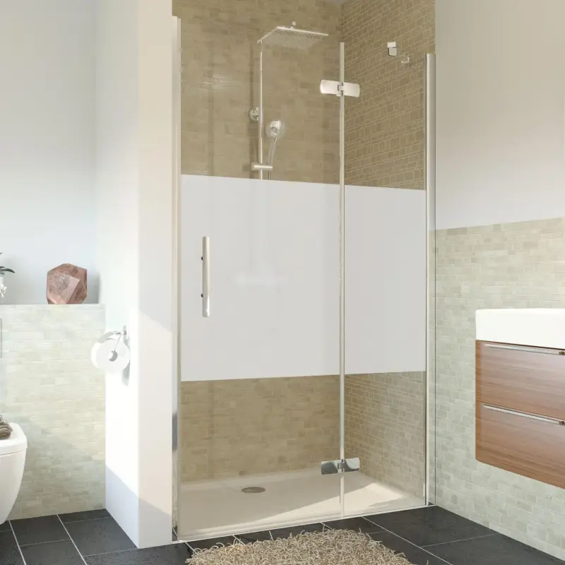 Breuer Avanta Drehtür mit Festteil für Nische Türanschlag rechts Intima 80 cm - Alu Chromeffekt Top-Angebot