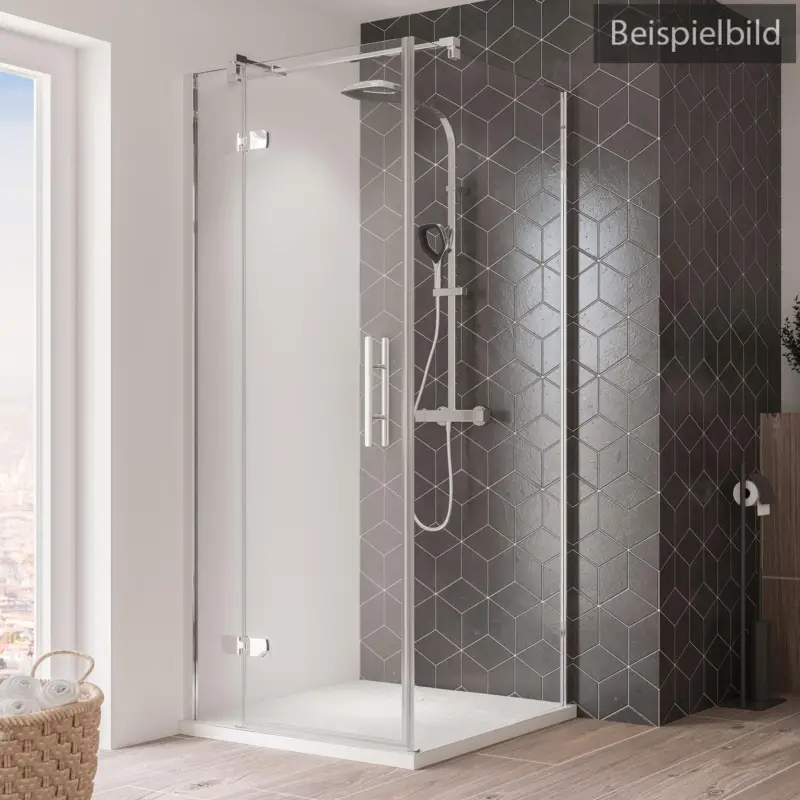Heißes Angebot Breuer Avanta Drehtür mit Festteil für Seitenwand oder Badewannenseitenwand (neben Wanne) Türanschlag links Bella C 90 cm - Alu Chromeffekt