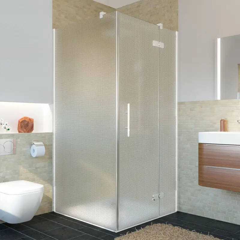 Schneller Versand Breuer Avanta Drehtür mit Festteil für Seitenwand oder Badewannenseitenwand (neben Wanne) Türanschlag rechts Mastercarre 80 cm - Alu Chromeffekt
