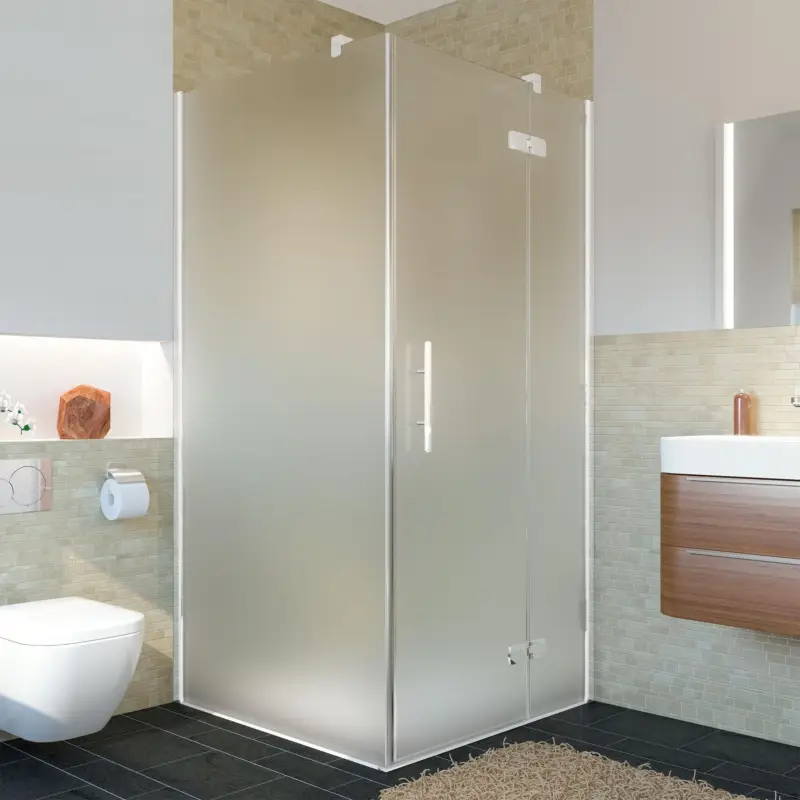 Breuer Avanta Seitenwand für Drehtür mit Festteil Satiniert 90 cm - Alu Chromeffekt Jetzt Bestellen