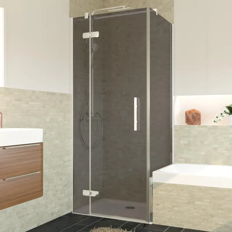 Nur Für Kurze Zeit Breuer Avanta Badewannenseitenwand für Drehtür mit Festteil (neben Wanne) Grau getönt 80 cm - Alu Chromeffekt