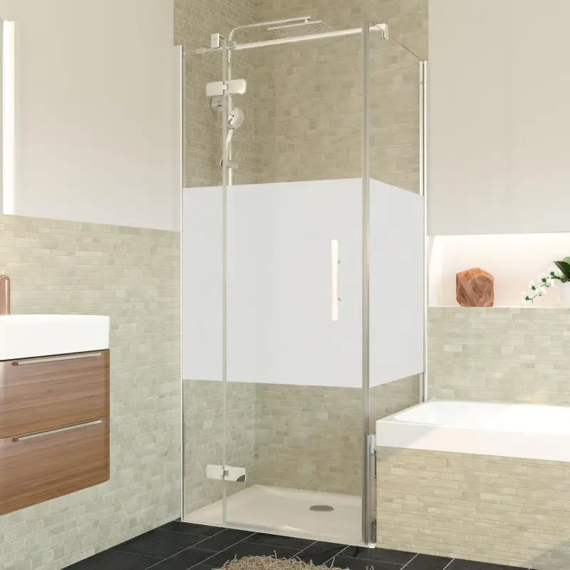 Breuer Avanta Badewannenseitenwand für Drehtür mit Festteil (neben Wanne) Intima 80 cm - Alu Chromeffekt Neue Kollektion