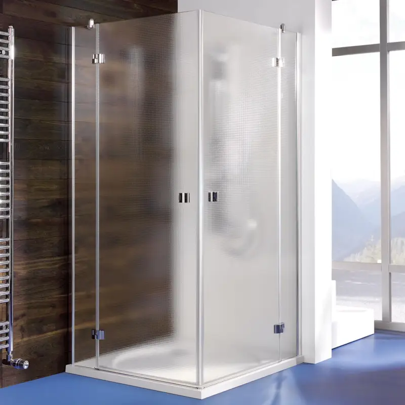 Sichere Zahlung Breuer Espira Eckeinstieg Drehtür mit Festteil 4-teilig Mastercarre 100 x 90 cm - Alu Chromeffekt