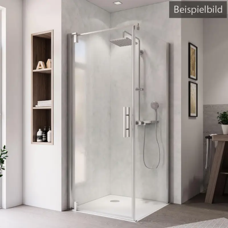 Breuer Europa Design Seitenwand für Drehtür Wandanschlag rechts Satiniert 120 cm - Alu Chromeffekt Schnäppchen