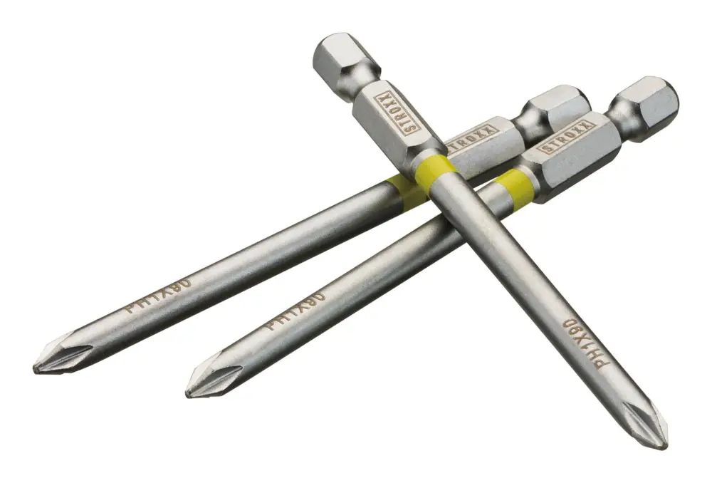 Stroxx Bits, 90 mm 1/4", mit Farbring gelb, Phillips, PH 1, 3-teilig Beliebt