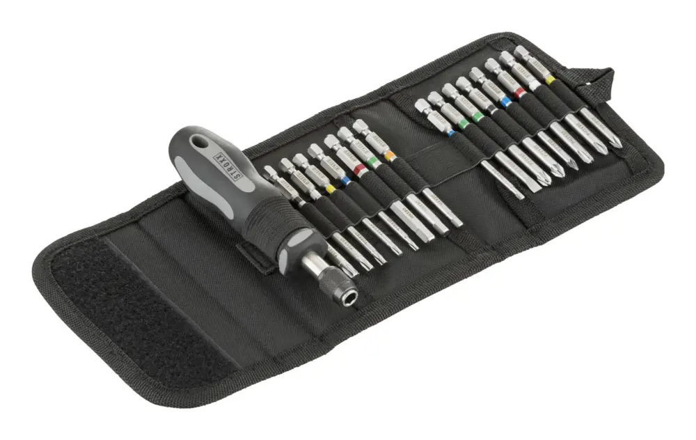 Sonderangebot Stroxx Bit-Schraubendreher-Satz, 17-teilig, Chrom-Vanadium-Stahl, Quick-Release, inkl. Gürteltasche