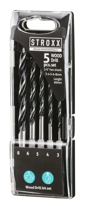 Sofort Bestellen Stroxx CS-Holzbohrer-Set, 3-8 mm, 60 mm Spirallänge, 5-teilig