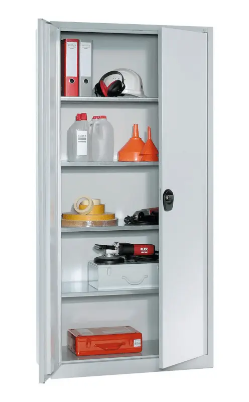 Stroxx Flügeltürenschrank mit 4 Böden 1950 x 935 x 400 mm RAL 7035/7035 Markenprodukt