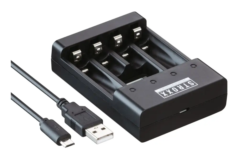Stroxx Schnellladegerät für wiederaufladbare Batterien, USB Sonderaktion