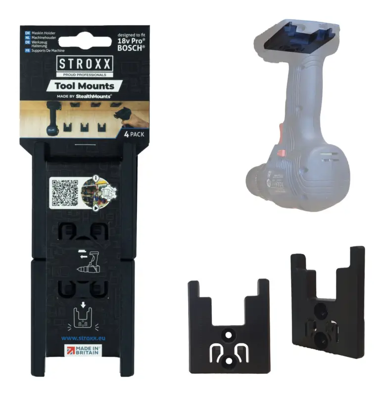 Stroxx Stealthmounts Werkzeug-Halterung für Bosch, schwarz, 4er Pack Markenware