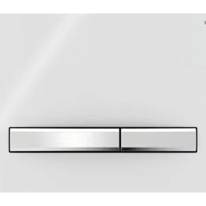 Geberit Sigma50 Betätigungsplatte für 2-Mengen-Spülung Tastenform eckig - Weiß / Tasten verchromt Online Kaufen
