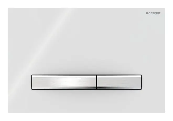 Geberit Sigma50 Betätigungsplatte für 2-Mengen-Spülung Tastenform eckig - Weiß / Tasten verchromt Online Kaufen