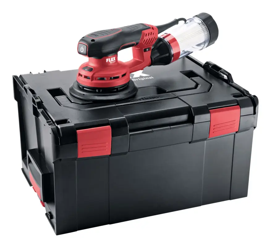 Sonderaktion Flex ORE 3-150 EC Set Exzenterschleifer mit Drehzahlregelung 400 Watt Hub 3 mm in L-BOXX®