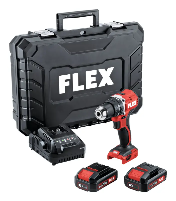 Flex PD 2G 18.0-EC LD/2.5 Set Kompakter 2-Gang Akku-Schlagbohrschrauber 18 V 2 x 2,5 Ah im Transportkoffer Markenware
