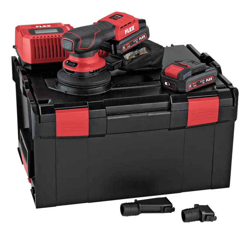Beliebt Flex ORE 2-125 18-EC/2.5 Set Akku-Exzenterschleifer mit Drehzahlregelung 18 V 2 x 2,5 Ah Li-Ion in L-BOXX®