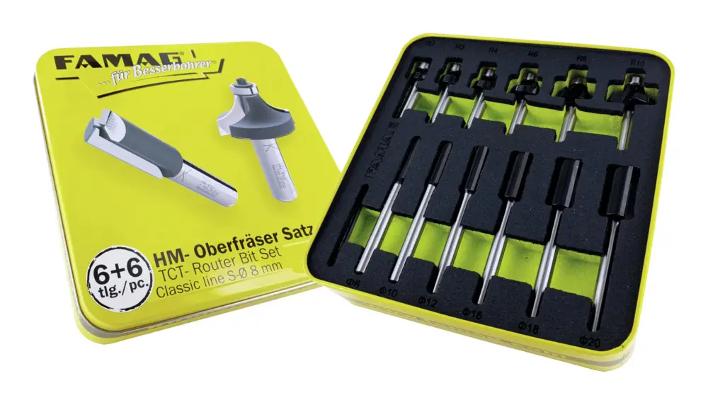 Sale Famag HM-Handoberfräser-Satz 6+6 teilig in Blechbox Sh 8