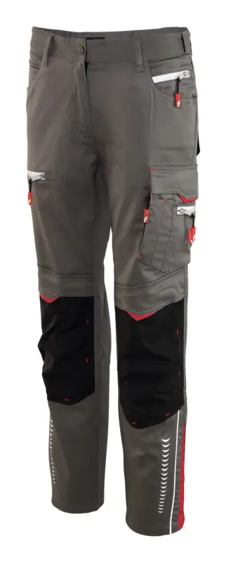 Fortis Damen-Bundhose Flex grau/schwarz/rot Größe 50 Super-Preis